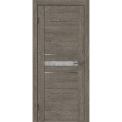 Межкомнатная дверь GM003 (экошпон «серый дуб» / лакобель белый)